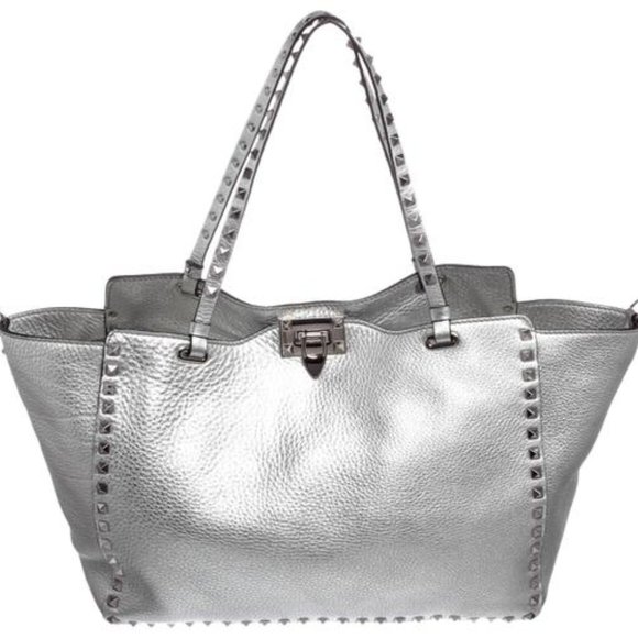 valentino silver rockstud bag
